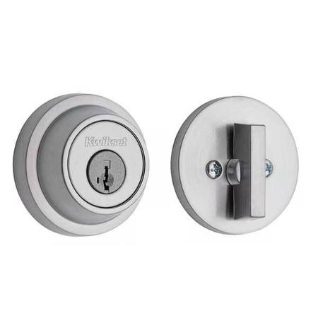 KWIKSET Kwikset: 660 Contemporary Round Single Cylinder Deadbolt with Smartkey Technology / Satin Chrom KWS-660CRR-26D-SMT